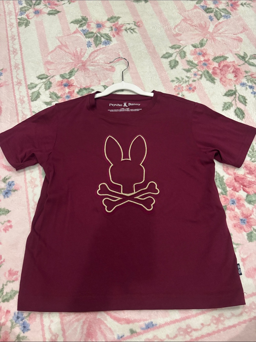 Boys Psycho Bunny Kids Burgundy Short-Sleeve Logo Tee